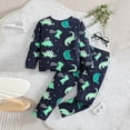 thumbnail image 4 of Odeerbi 2-8 Años Niños Pijamas Que Brillan En La Oscuridad Conjuntos Luminosos de Dinosaurio Tops de Manga Larga Pantalones Conjunto de Pijama de Dos Piezas Noctilucente Deportivo, 4 of 9