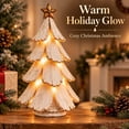 thumbnail image 2 of Vintage Lighted Christmas Tree Figurine, Christmas Tree Village with Warm Lights, Table Christmas Tree with Lights, Mini Tabletop Decor Warm Glow Home, Nostalgic Winter Pines Gift, Small, 2 of 6