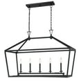 thumbnail image 3 of Matte Black Five Light Linear Chandelier from the Townsend Collection, 3 of 5