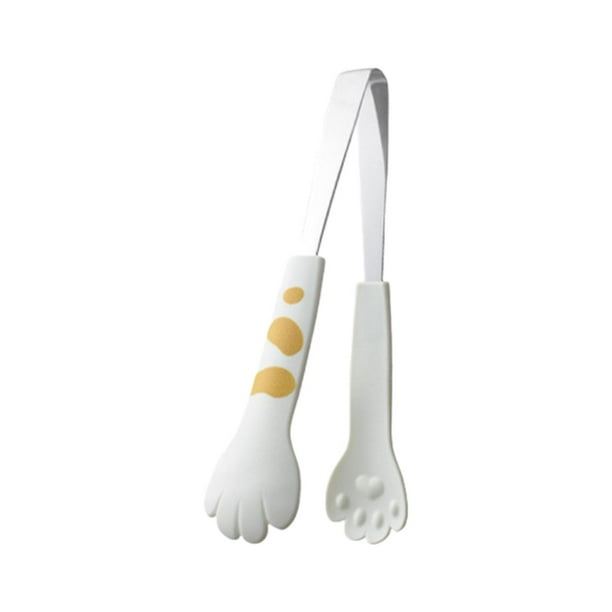 Pinzas con forma de pata de gato, pinzas para cocinar, lindos utensilios de cocina, pinzas para barbacoa, regalo de cocina blanco