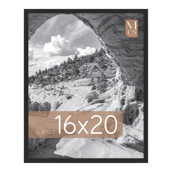 MCS Everline Collection 16x20 Poster Frame Black, Vertical & Horizontal Wall Hanging Large Picture Frame for Photos, Posters & Art Prints (1-Pack)
