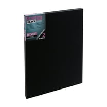 Practica Economy Black Stretched Cotton Canvas - Acid-Free Acrylic Primed Canvas for Acrylics, Oils, Alkyds, & More! - [2-Pack - 16x20"]