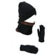 thumbnail image 4 of Gorro de invierno Sunnimix Negro Sombrero Bufanda y Guantes, 4 of 8