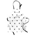 thumbnail image 1 of Fish Apron, Tropic Fauna Theme Monochrome Underwater Animals Scattered on White Background, Unisex Kitchen Bib with Adjustable Neck for Cooking Gardening, Adult Size, Black and White, by Ambesonne, 1 of 4