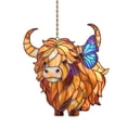 thumbnail image 2 of Sulaicai Highland Cow Butterfly Suncatcher, Acrylic Stained Glass Style Window Hanging, Farm Animal Sun Catcher Ornament for Home Window, Garden, Farmhouse Decor, Gift for Animal Lovers, 2 of 9
