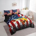 thumbnail image 3 of Homewish Bass Big Fish 7-Piece Bedding Comforter Set,American Flag Pattern King Bedding Sets,Hunting And Fishing Bed Sheets For Boys,Ultra Soft Home Decor Reversible, 3 of 8