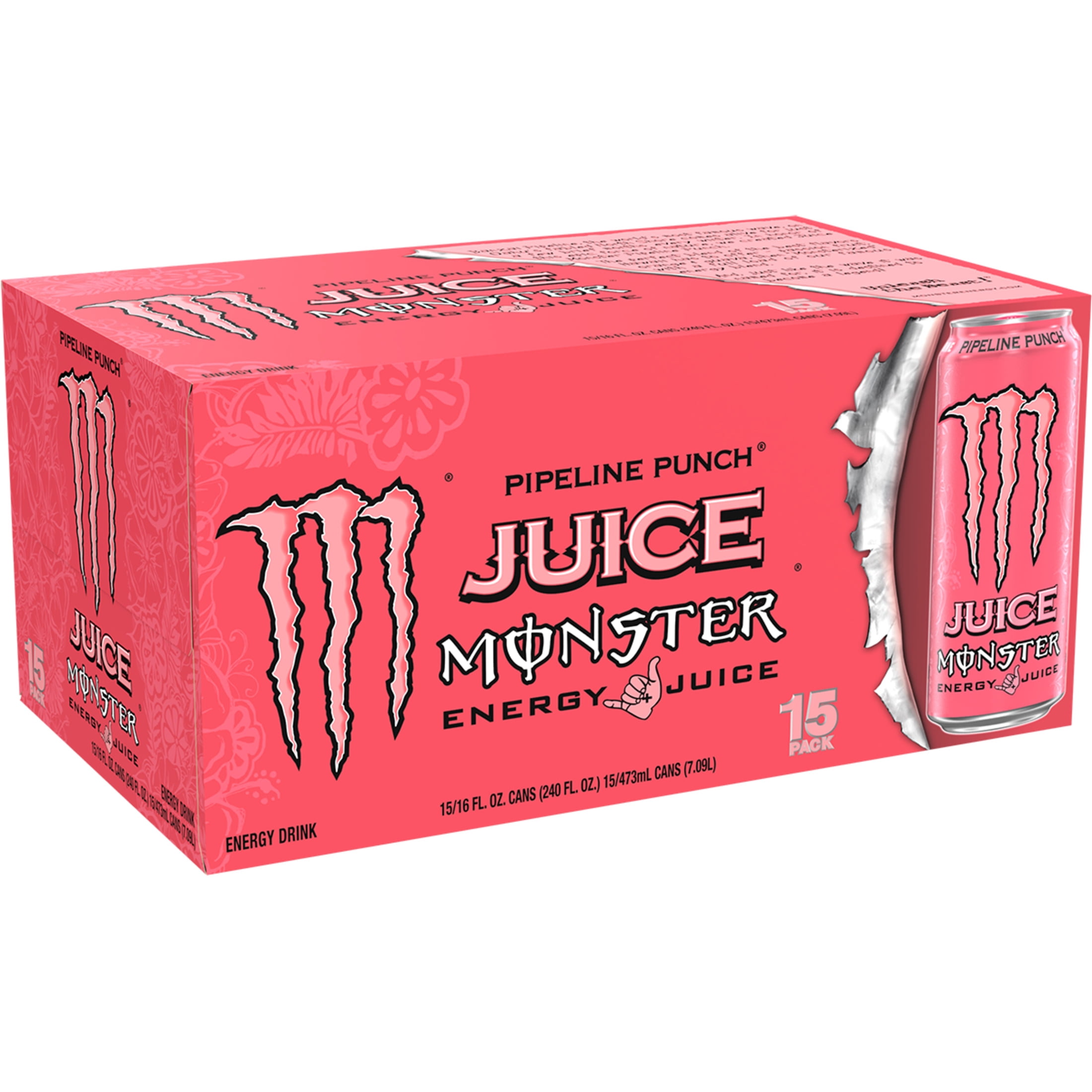 Monster Energy Juice Monster Pipeline Punch Energy Drink, 15-Pack, 16 Oz Cans