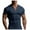 Navy, variant on Mens T Shirts Fashion Casual Short Sleeve Bottoming Solid Color Button Collarless Tshirts Shirts for Men Green L
