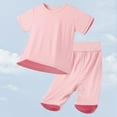 thumbnail image 2 of Weebloom Baby Boys Summer Clothes Set Girls 2Pcs Short Sleeve Shirt Pants Cool Jammies Basic Daily for Holiday Beach Outfit Set 3-24 Months, 2 of 9