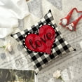thumbnail image 6 of Sm:)e Buffalo Plaid Love Heart Valentines Day Throw Pillow Cover Set of 2, 18x18 Inch, 6 of 7
