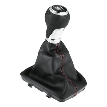 5 Speed Shift Knob with Cover - Stick Shifter Lever Knob - for Audi S-Line 07-15 Plastic Black - 1 Pc