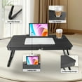 thumbnail image 6 of BUYIFY Portable Foldable Laptop Desk for Bed and Couch, Adjustable Lap Desk with Cup Holder and Phone Holder, Ideal for Working, Reading, Writing, and Breakfast (Black), 6 of 6