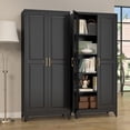 thumbnail image 6 of SteeLoong 75"H Kitchen Pantry Cabinet,Black Metal Storage Cabinet with 2 Door and 4 Adjustable Shelves,cupboard for Livingroom,Pantry, Bathroom, 6 of 7