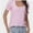 pinkstripe, variant on Women's Puff Sleeve Square Neck T-Shirt Loose Casual Short Sleeve Elegant Business Work Shirt Summer T-Shirt
