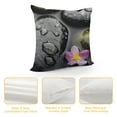 thumbnail image 4 of Orinice Flowers Rocks Water Graphic Decorative Pillow Cover for Home Couch Living Room Sofa Bedroom and Car, Durable Material, 1PC 22x22in, 4 of 5
