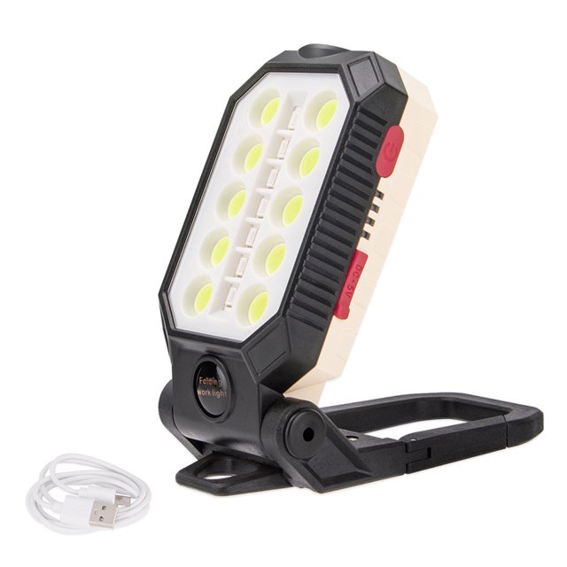 Luz LED de trabajo de mano, recargable por USB con gancho magnético, luz de servicio de coche portátil de emergencia para exteriores, 1 unidad