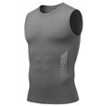 thumbnail image 7 of KPOPLK Men's Quick Dry Tank Tops Tech Performance Sleeveless T Shirts Mesh Workout Gym Muscle Running Size M,Grey, 7 of 7
