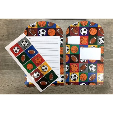 Gilbins Campers Collection Seal And Send Stationery For Camp With Flip Stickers(Sport Ball Fold-over Stationery)