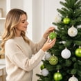 thumbnail image 6 of 12 Pack Electroplated Christmas Baubles, 6Cm Shatterproof Shiny Metallic Tree Ornaments, Glossy Hanging Balls for Xmas Home Party Decor, Green, 6 of 9