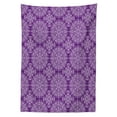 thumbnail image 3 of Ambesonne Purple Mandala Tablecloth Rectangular Table Cover, Swirl Floral Branch, 52"x70", White Purple, 3 of 4