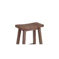 thumbnail image 6 of Art Nouveau Allure 10"L x 17.75"W x 24.25"H Brown Saddle Seat Wooden Counter Stool with Angled Legs and Stretchers for Support, 6 of 8