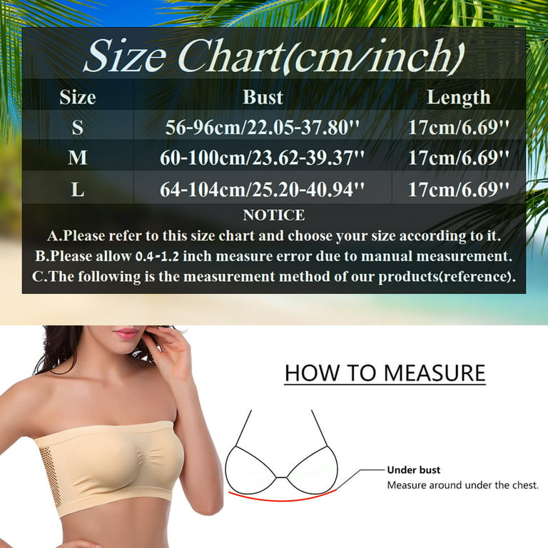 CLZOUD Lively Bras for Women Black Womens Non Padded Bandeau Bra
