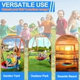 thumbnail image 4 of Swing Set for Kids, Heavy Duty Frame Metal Swing Stand with 1 Saucer & 1 Belt Swing Seat for Outdoor, 4 of 9