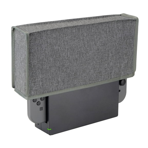 PlayVital Gray Nylon Dust Cover, Soft Neat Lining Dust Guard, Anti Scratch Waterproof Cover Sleeve for Switch OLED & Nintendo Switch Charging Dock
