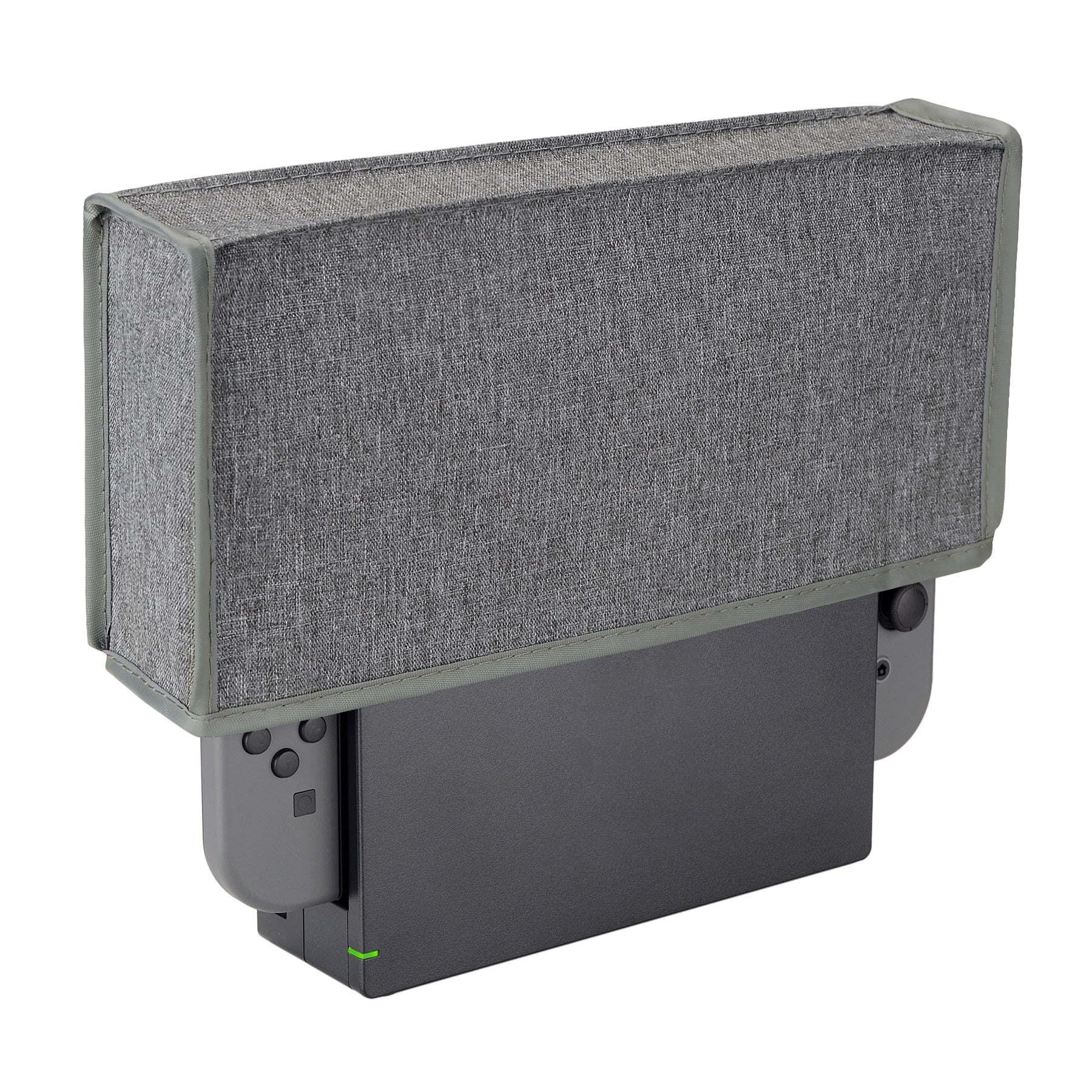 PlayVital Gray Nylon Dust Cover, Soft Neat Lining Dust Guard, Anti Scratch Waterproof Cover Sleeve for Switch OLED & Nintendo Switch Charging Dock