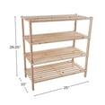 thumbnail image 7 of Lavish Home 4-Tier Wooden Shoe Rack Organizer - 25"x26" Sturdy Shoe Shelf Organizer Holds 12 Pairs, (Light Oak), 7 of 7