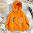 thumbnail image 3 of YUEHUA Girls Heart Graphic Hoodies Long Sleeve Cartoon Print White Pullover Hooded Sweatshirt Cute Casual Tops for Girl, Size 8-9 Years, 3 of 4