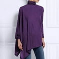 thumbnail image 2 of Women Blouses Trendy Shirts Women Long Sleeve Silk Undershirt Scrub Star Tops Long Neck Tee Shirts under 5 T Loose Fit Turtleneck Olive Sleeve Shirt Ladies Tops 3x Tee Purple S, 2 of 5