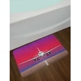 thumbnail image 2 of Airport Bath Mat, Take Off Plane over Abstract Colorful Sunset Sky with Building Silhouettes, Plush Bathroom Decor Mat with Non Slip Backing, 29.5" X 17.5", Multicolor, by Ambesonne, 2 of 2