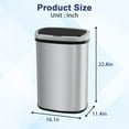 thumbnail image 2 of Kitchen Trash Can Automatic Motion Sensor Bathroom Trash Can with Lid,50 Liter/13 Gallon Touchless Trash Bin,Garbage Can Waterproof Garbage Bin Wastebasket for Toilet,Bedroom,Stainless Steel, 2 of 14
