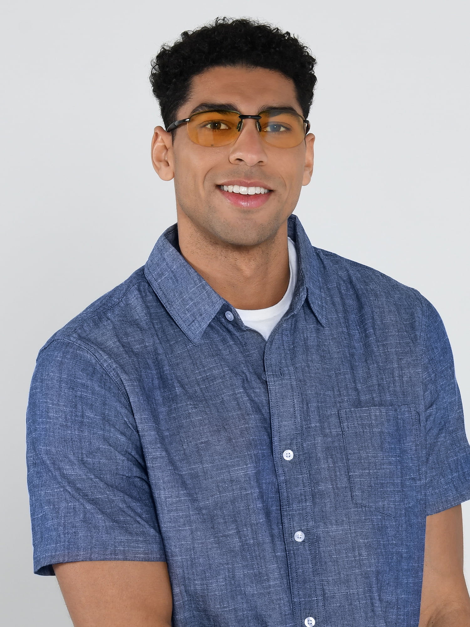 Foster Grant Ironman Night Driving Glasses Black Frames Yellow
