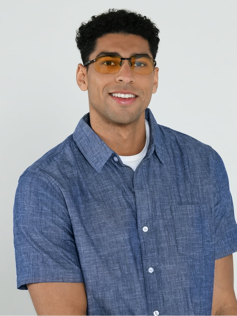 Foster Grant Ironman Night Driving Glasses Black Frames Yellow