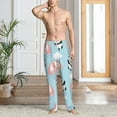 thumbnail image 5 of Uemuo Cute Panda Flying in the Sky Pattern Men's Wide Leg Palazzo Lounge Pants with Pockets Light Weight Loose Comfy Casual Pajama Pants-Large, 5 of 9