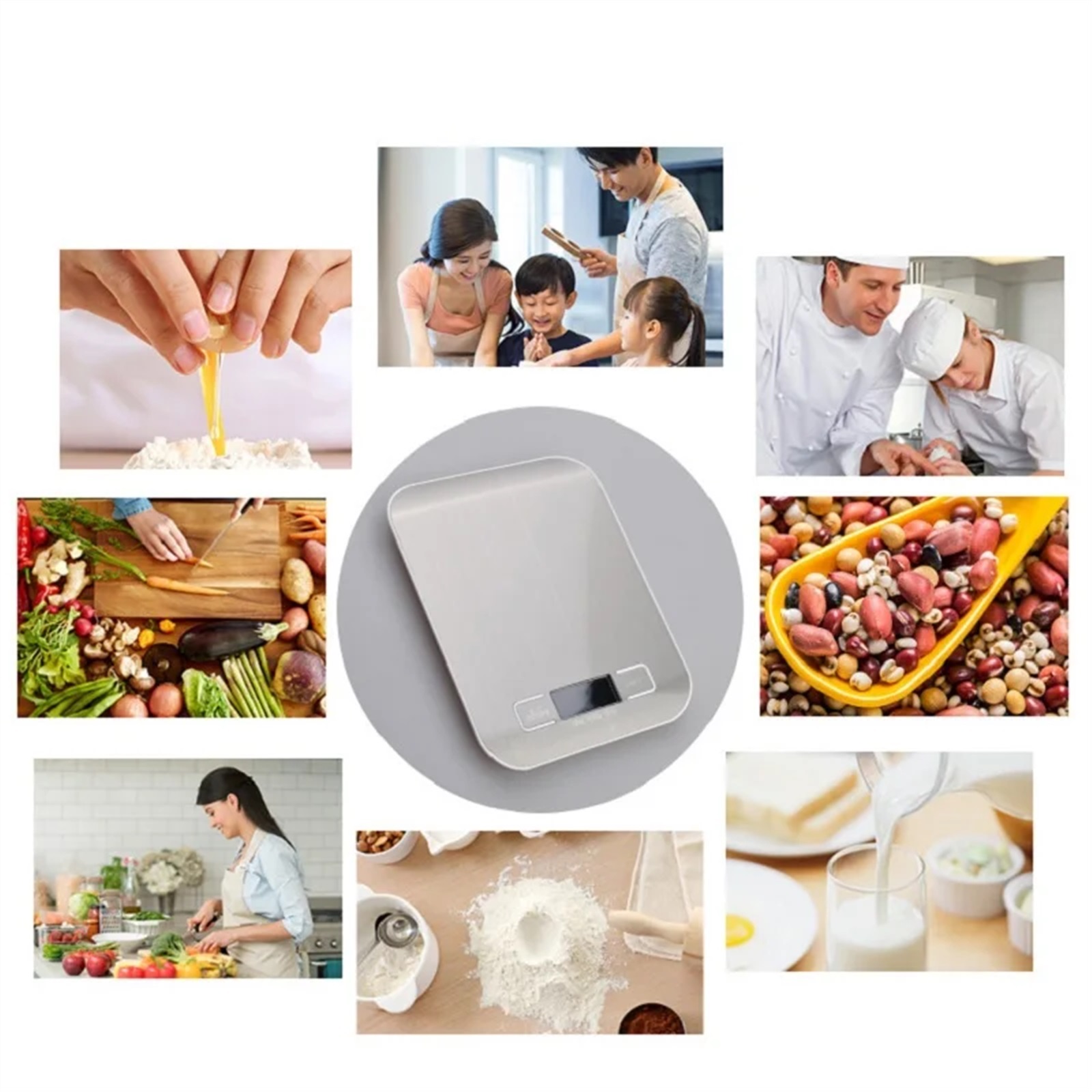 Digital Kitchen Scale, Portable Electronic Digital Scale Stainless Steel Food Weighing Kitchen Coffee Baking Scale