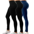 thumbnail image 4 of 3 Pack Women's High Waisted Leggings Wide Elastic Tummy Control Legging Pants For Women Size S-3XL, 4 of 4