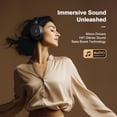 thumbnail image 5 of Auriculares Bluetooth, Auriculares inalámbricos híbridos con cancelación activa de ruido sobre la oreja con micrófono, hasta 140 horas de reproducción, modo de transparencia, graves profundos, llamada, 5 of 5