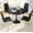 Black Table + Gold&Black Chairs, variant on 5-Piece Dining Table Set, 31.5" Round Tulip Pedestal Dining Table and 4 Ergonomically Designed PU Chairs, Dining Table Set for Kitchen, Living Room, Office