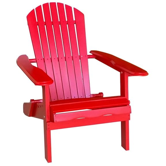 Leigh Country TX 39012 Adult Folding Outdoor Adirondack Chair Red