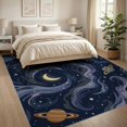 thumbnail image 3 of ODIKA 8'x10' Washable Area Rug Starry Planets Motif Planetary Stars Themed Large Nebula Galaxy Playful for Dining Room, Office, Lounge, Non-Slip Chair-Friendly Mat, 3 of 7