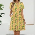 thumbnail image 2 of Miss Frizzle In A Pickle Magic School Bus Dress Fashion Beach Short Sleeve Dresses Female Party Printed Sundress, 2 of 7