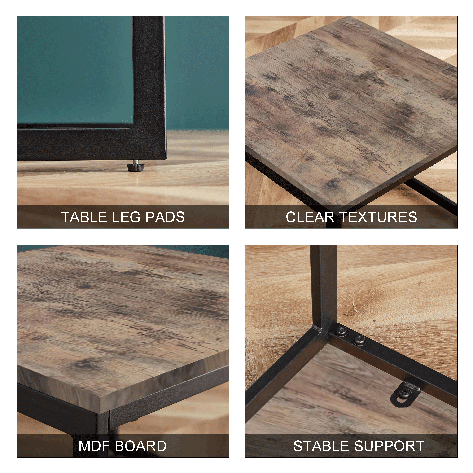 Kadyn Square Table, Modern Accent Table Sofa Table for Living Room, Sofa Center Table for Dining Room, Brown Kadyn Square Table, Modern Accent Table Sofa Table for Living Room, Sofa Center Table for Dining Room, Brown