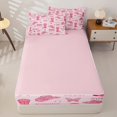 thumbnail image 4 of Erosebridal Cute Western Cowgirl Zipper Queen Comforter Set with Fitted Sheet and 2 Pillowcases,Butterfly Horseshoe Stars Accent Zipper Bedding Set For Girls,Pink Reversible,4-Piece, 4 of 7