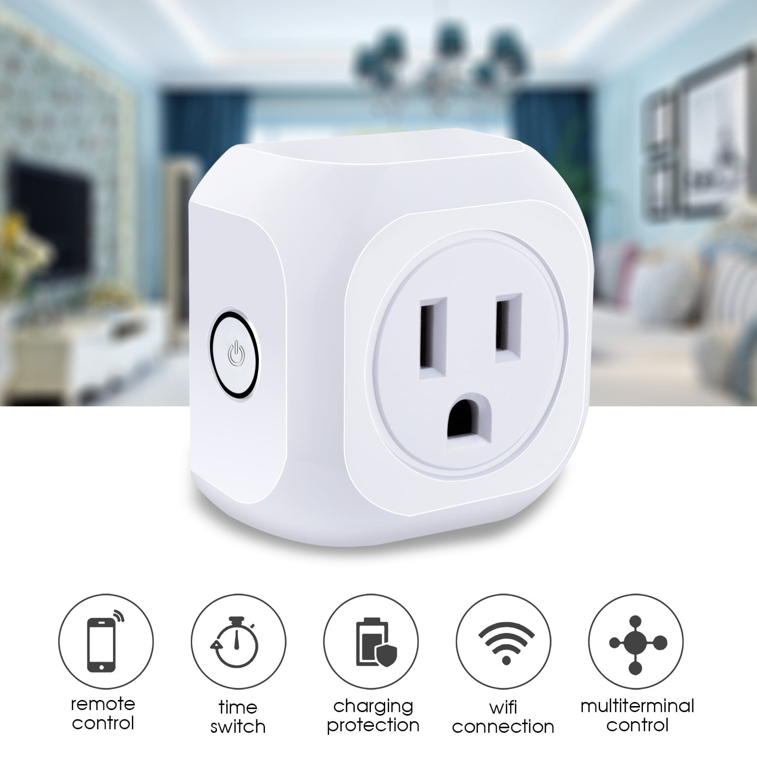 2 Two Pack Timing Function Reliable User Friendly Accessed With Controller App Compatible Google Home Assistant alexa OYESS Wi-Fi Smart Plug-Wireless Outlet Socket 