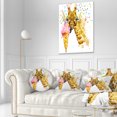 thumbnail image 1 of Giraffe Eating Ice Cream Watercolor - Contemporary Animal Art Canvas, 1 of 3