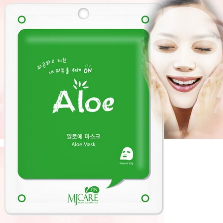 Korean Cosmetics Beauty Rejuvenating Aloe Premium Essence Mask Pack Sheet, Brightening Anti-wrinkle, Skin Tightening, Pack of