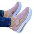 thumbnail image 1 of Espadrilles à Plateforme Compensée pour Femmes, Chaussures Plates à Enfiler avec Crochet et Boucle, 1 of 6